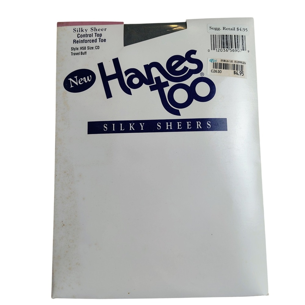 NWT Hanes Womens SZ CD Hanes Too Silky Sheer Control Top Pantyhose Travel Buff